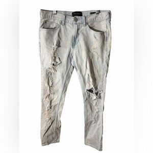 Men’s PacSun Light Gray Ripped Skinny Jeans
